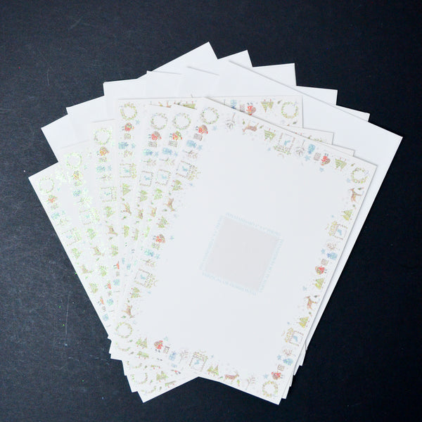 Glittery Christmas Cards with Envelopes - 7 Sets