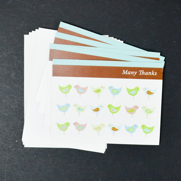 Bird Thank You Cards with Envelopes - 5 Sets