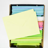 Assorted Blue, Green + Pink Envelopes in Box