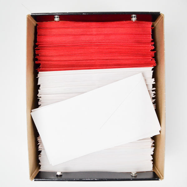 Assorted White + Red Envelopes in Box