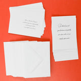 Ornate Black + White Script Thank You for Your Sympathy + Your Spiritual Bouquet Cards with Envelopes