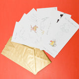 Vintage German Illustrated Greeting Cards with Envelopes