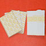Yellow + White Albertine Press World Notes Stationery Set