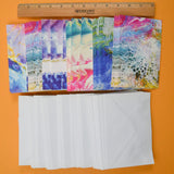 Colorful Marbled Paint Cards + Envelopes