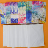 Colorful Marbled Paint Cards + Envelopes