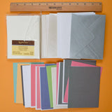 Solid Color + Shimmery Blank Heavy Paper Notecards + Envelopes