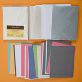 Solid Color + Shimmery Blank Heavy Paper Notecards + Envelopes