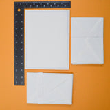 White + Blue Border Stationery Set