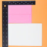Blank White Foldover Cards + Neon Pink Envelopes