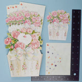 White + Pink Floral Cards with Envelopes