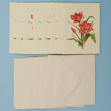 White + Red Floral Cards with Envelopes