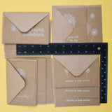 Brown + White Dandelion Sympathy Cards with Envelopes