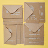Brown + White Dandelion Sympathy Cards with Envelopes