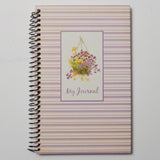 Purple + Pink Stripe Floral Lined Spiral Journal Default Title