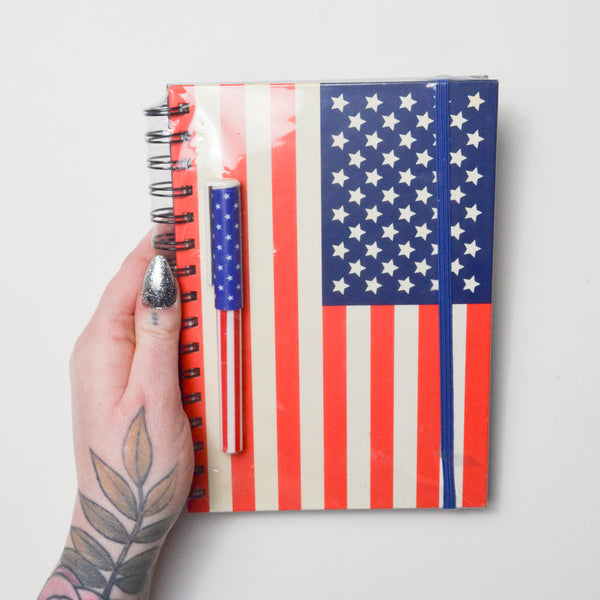 American Flag Notebook + Pen