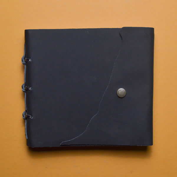Black Leatherette Snap Closure Journal with Kraft Paper