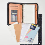 Filofax Zipper Notebook with Calculator + Assorted Inserts