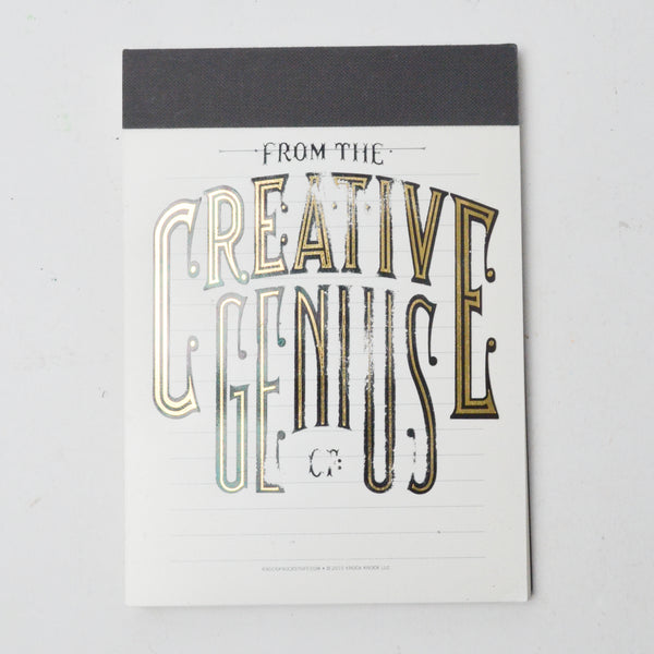 "From the Creative Genius" Notepad