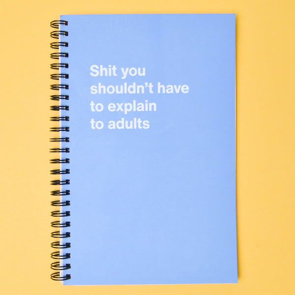 Shit You Shouldn't Have to Explain to Adults Notebook