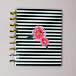 Striped Floral Happy Planner Discbound Notebook