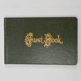 Green + Gold Hardcover Vintage Guest Book