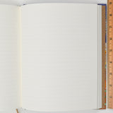 Blue, White + Orange Nighttime Nature Scene Foil Cover Lined Notebook
