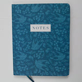 Blue Floral + Bird Lined Notebook