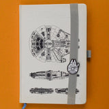 White Millenium Falcon Blank Notebook