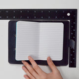 Dark Blue-Black Leather Pocket Notebook Cover with Notebook
