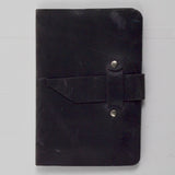 Dark Blue-Black Leather Pocket Notebook Cover with Notebook