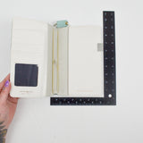 Teal + White Striped Faux Leather Webster's Pages Notebook Cover