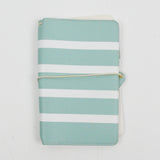Teal + White Striped Faux Leather Webster's Pages Notebook Cover