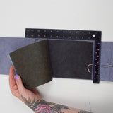 Purple Button-Closure Blank Notebook with Black Pages
