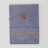 Purple Button-Closure Blank Notebook with Black Pages