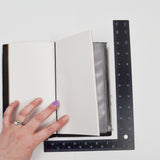 Black Midori Leather Traveler's Notebook Cover with Notebook + Clear Pouch