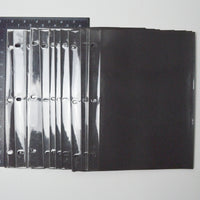 Black Paper Binder Inserts with Plastic Sleeves - Set of 14