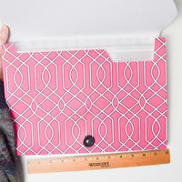 Pink + Black Accordion Folder