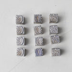 Ornamental Leaf Metal Letterpress Stamps - Set of 12