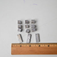 Ornamental Leaf Metal Letterpress Stamps - Set of 12