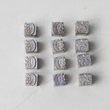 Ornamental Leaf Metal Letterpress Stamps - Set of 12