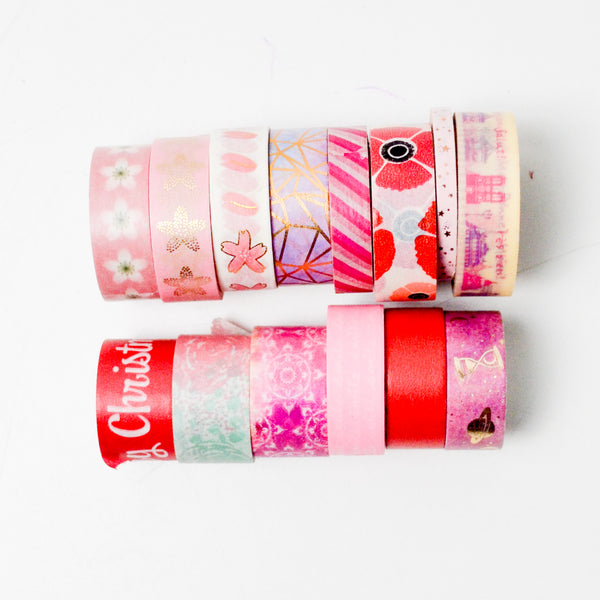 Pink Washi Tape - 14 Spools