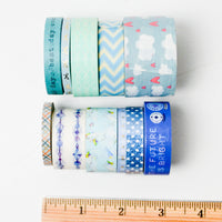 Blue Washi Tape - 12 Spools