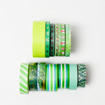 Green Washi Tape - 13 Spools