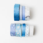 Blue + Silver Glitter Tape - 10 Spools