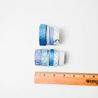 Blue + Silver Glitter Tape - 10 Spools