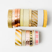 Glitter, Metallic + Shiny Tape Bundle - 16 Spools