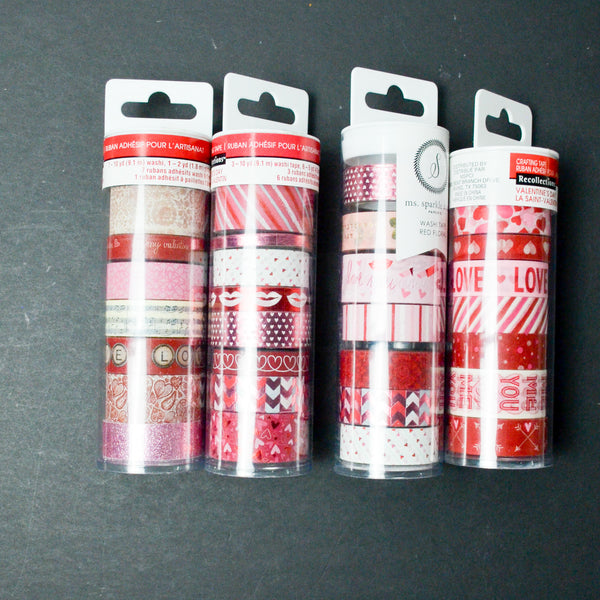 Red Washi Tape Bundle - 4 Packs