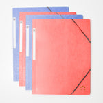 Red + Blue File Folders with Elastic Band Closure - Set of 4