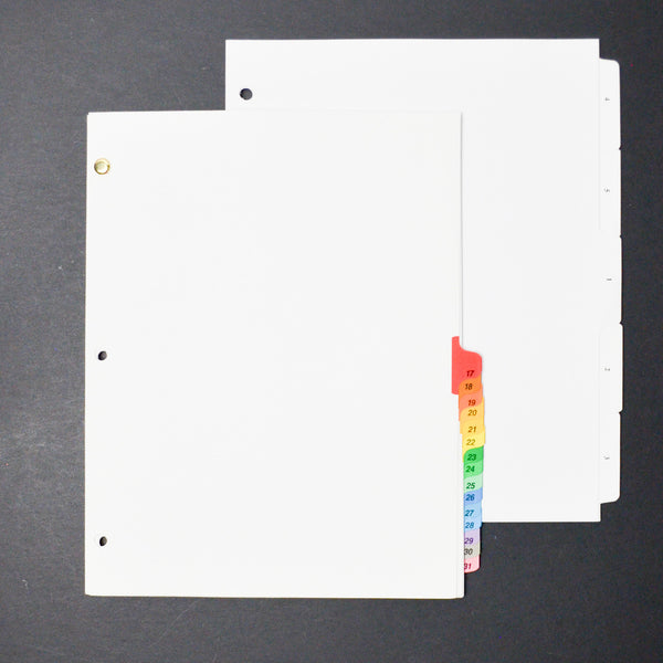 Numbered Binder Index Tab Dividers