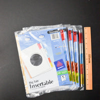 Black Paper Big Tab Insertable Colored Dividers - 4 Packs